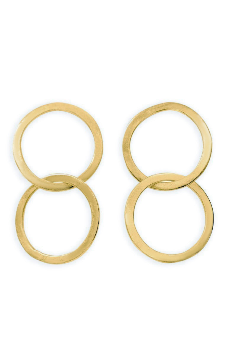The Double Earrings Gold One Size