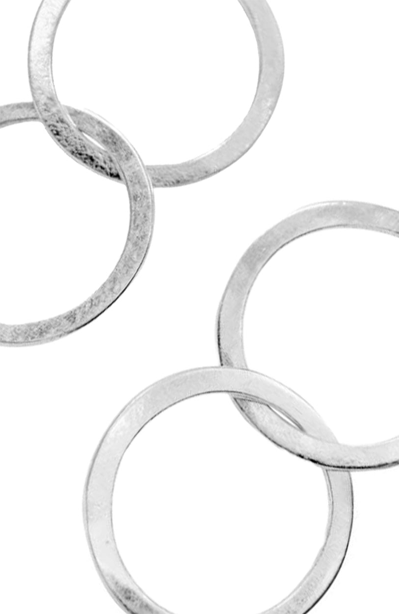 The Double Earrings Silver One Size