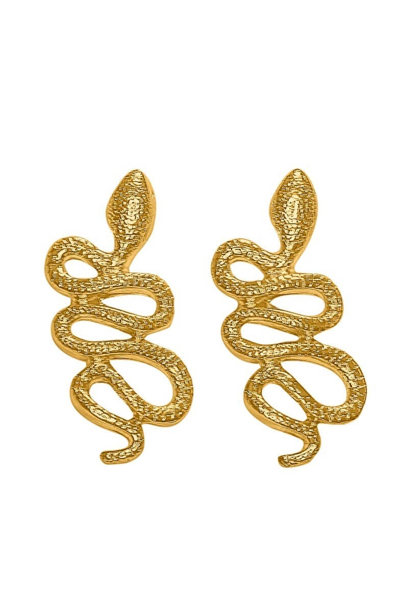 18K Gold Plated Serpent Earrings Gold One-Size