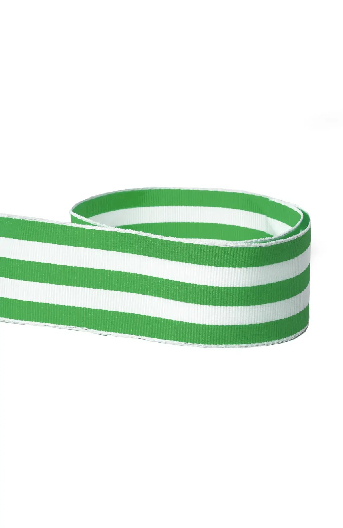 Grosgrain Ribbon Two Yards- Stripe Kelly White