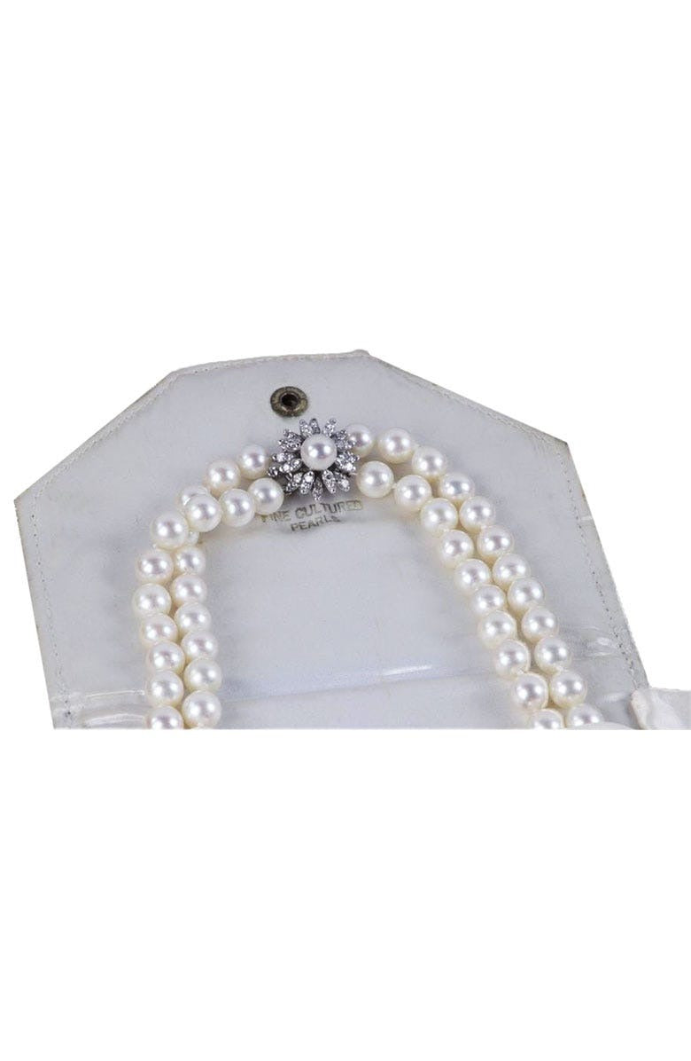 Cultured Pearl Necklace/Diamond Clasp