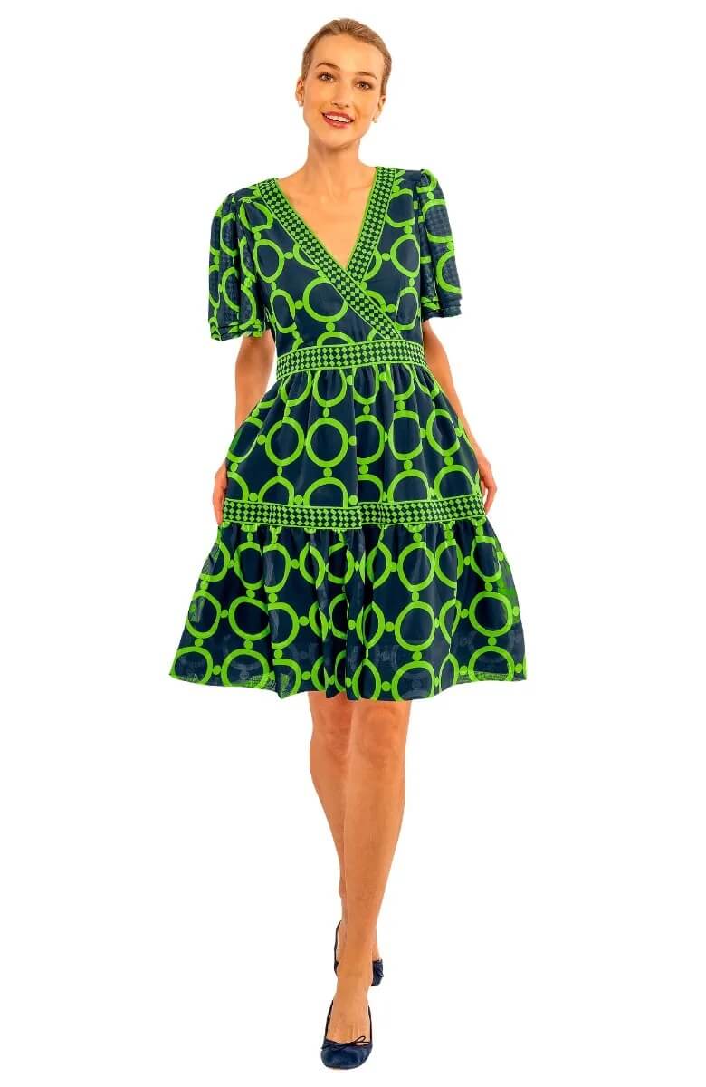 Le Marais Dress - Dip & Dot - Final Sale Navy Kelly