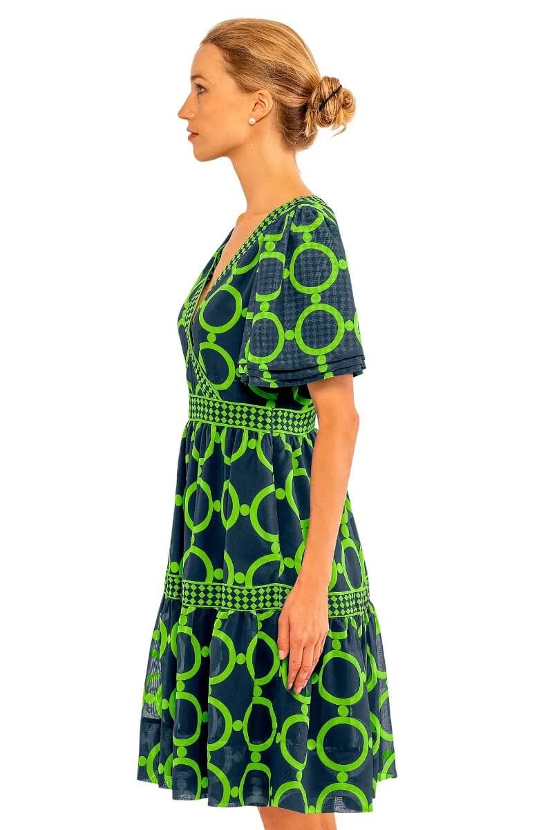 Le Marais Dress - Dip & Dot - Final Sale Navy Kelly