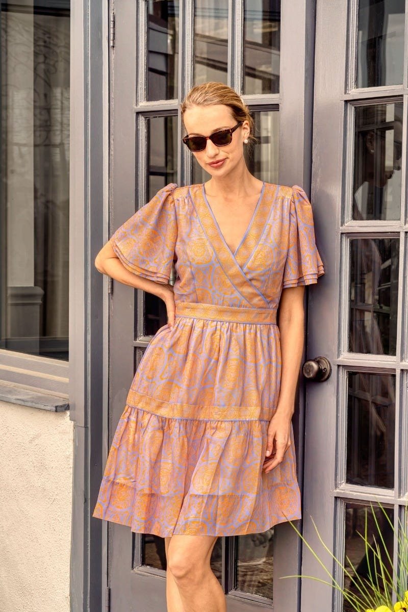 Le Marais Dress Midi - Sultan's Dining Room - Final Sale Periwink Orange