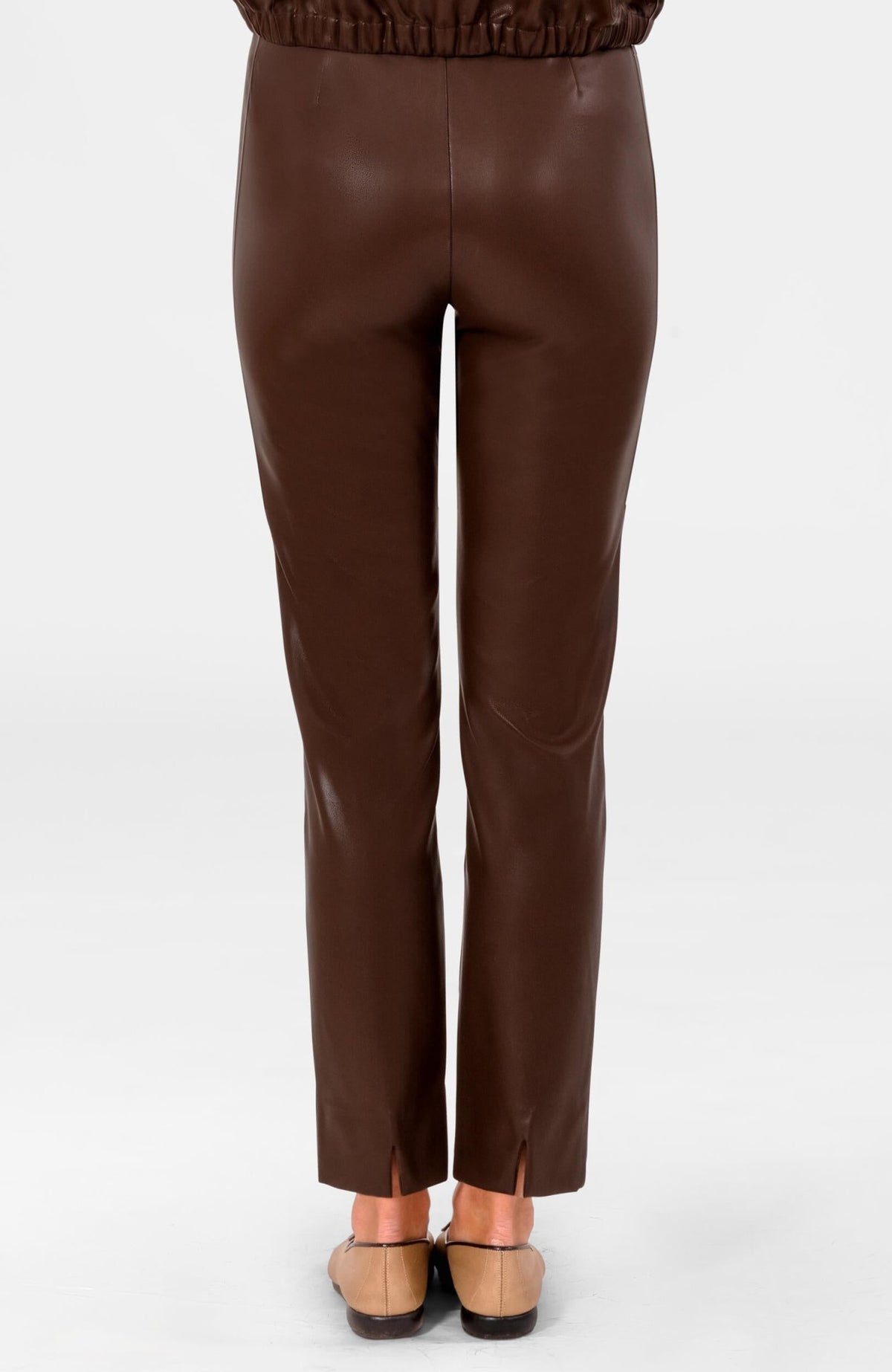 Leatherette Gripeless Pants Espresso