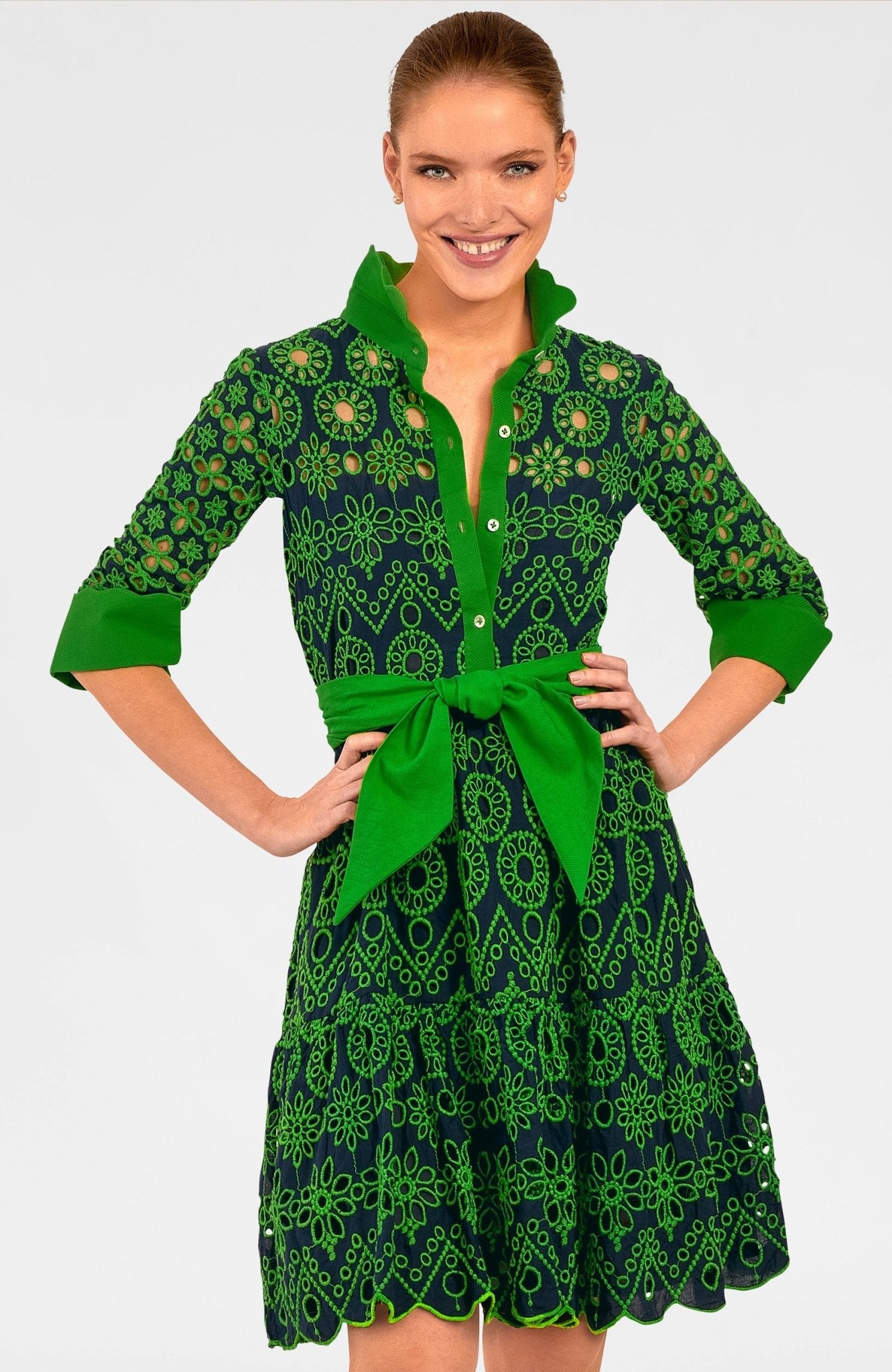 Little Bo Peep Dress - Contrast Navy Kelly