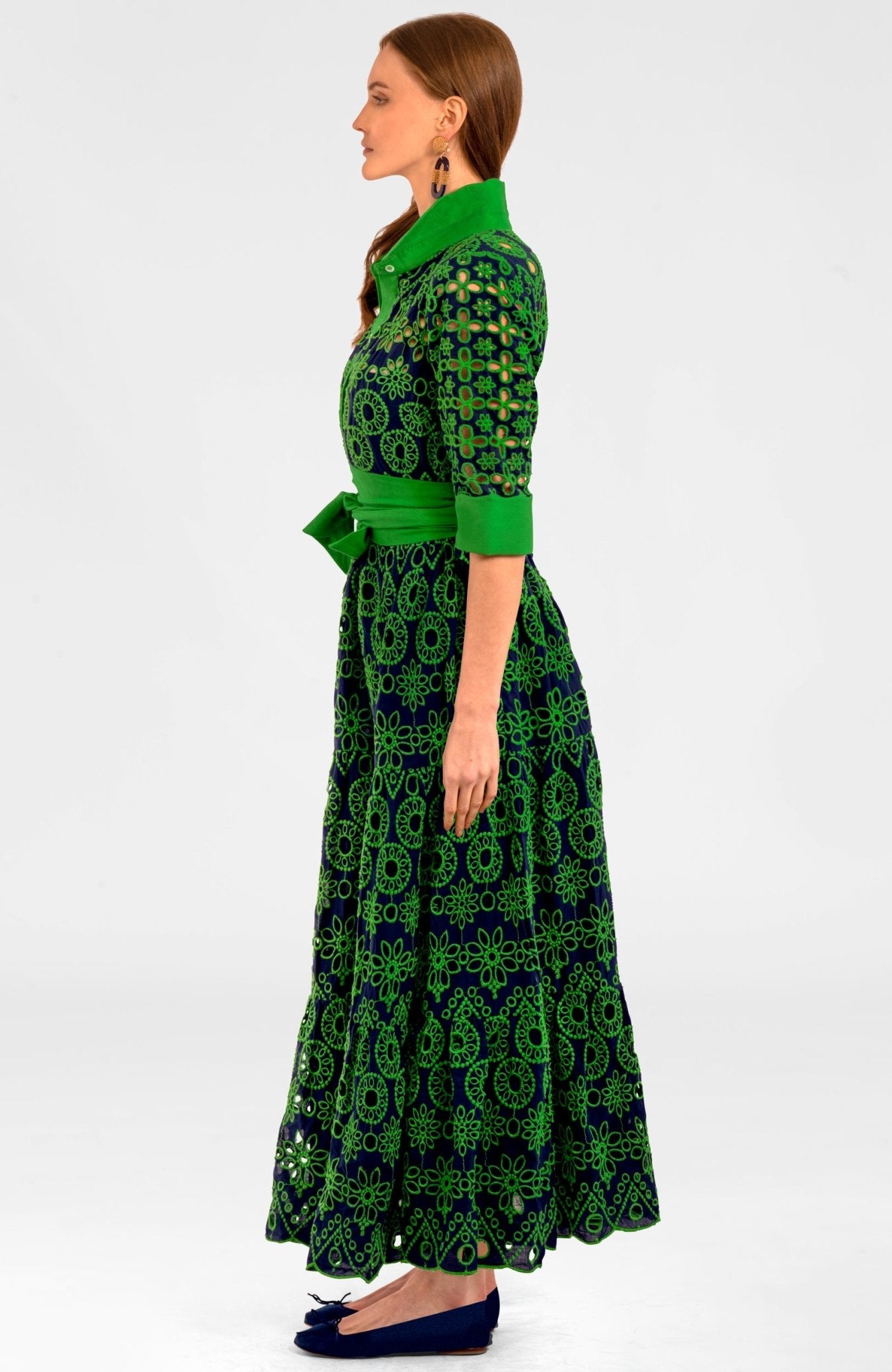 Little Bo Peep Midi Dress - Contrast Navy Kelly