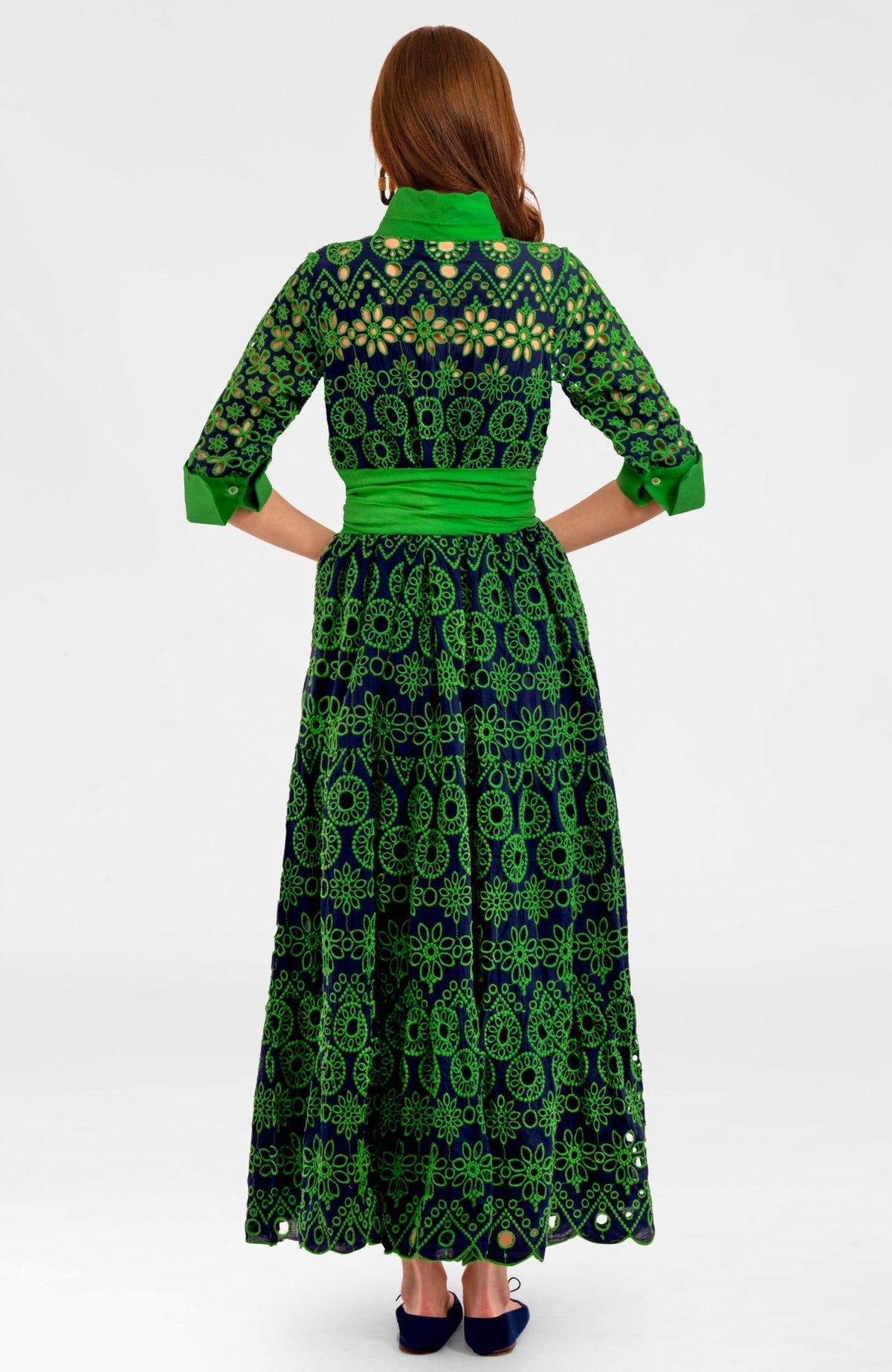 Little Bo Peep Midi Dress - Contrast Navy Kelly