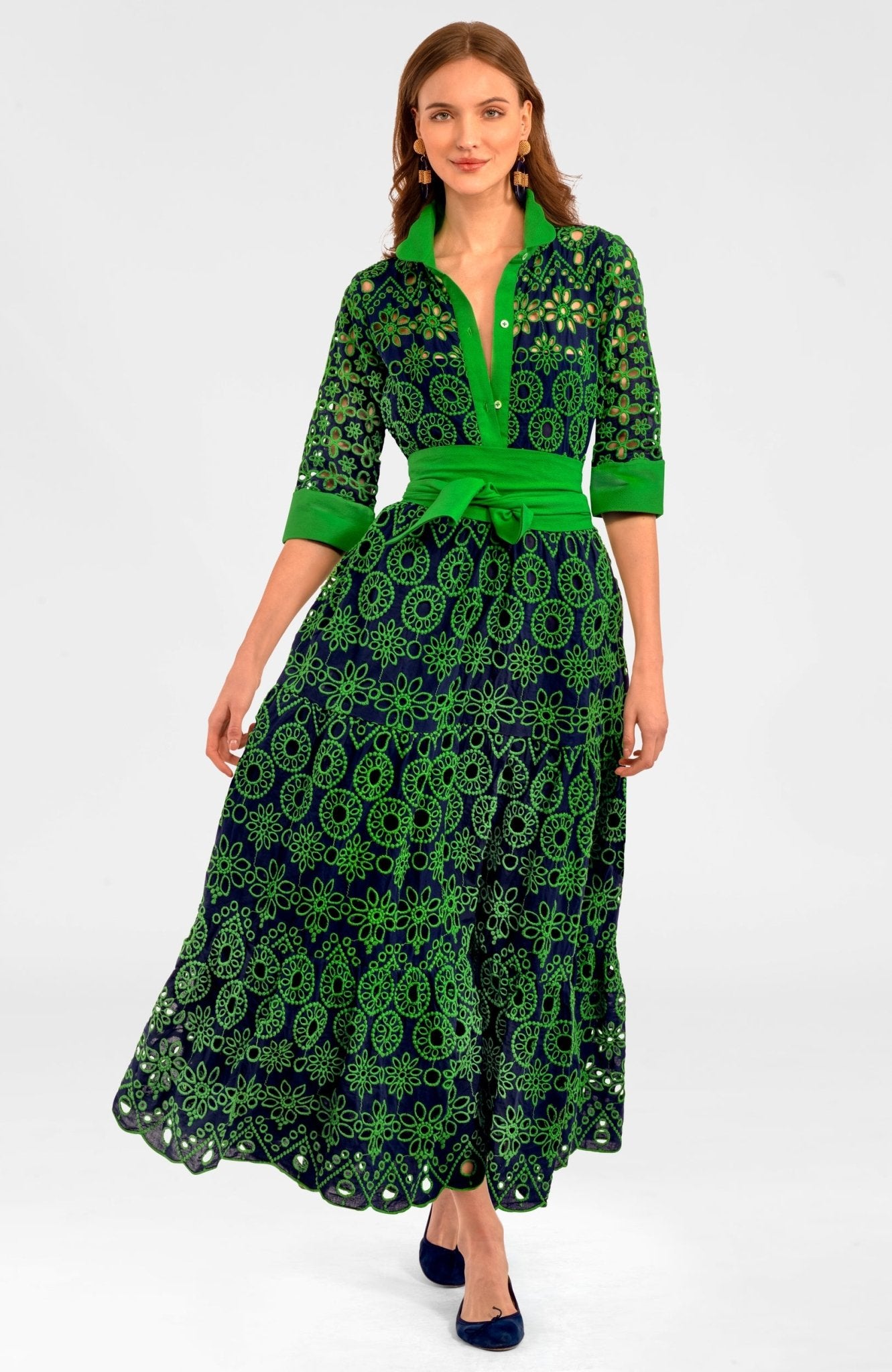 Little Bo Peep Midi Dress - Contrast Navy Kelly