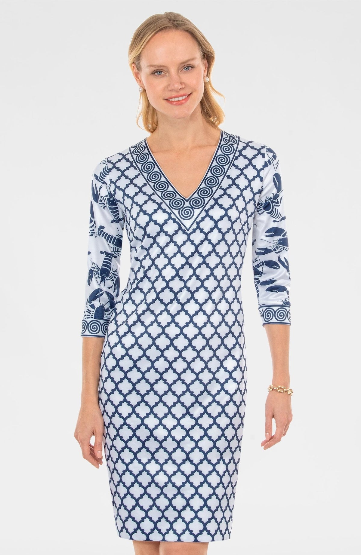 Lobster Soup Dress Navy Red
