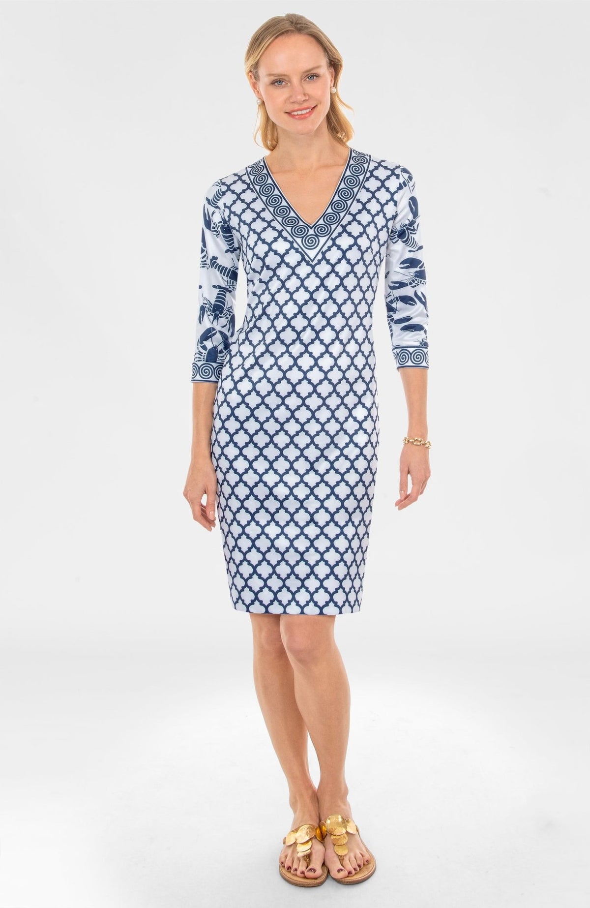 Lobster Soup Dress Navy Red