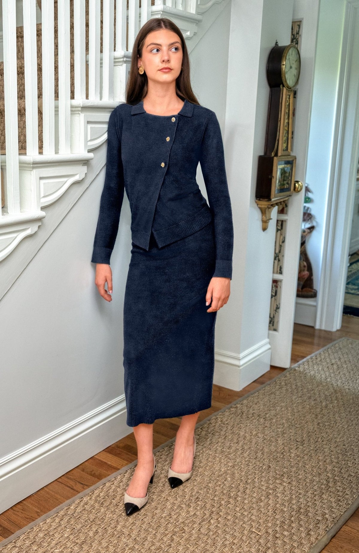 Lock It Up Maxi Skirt Navy