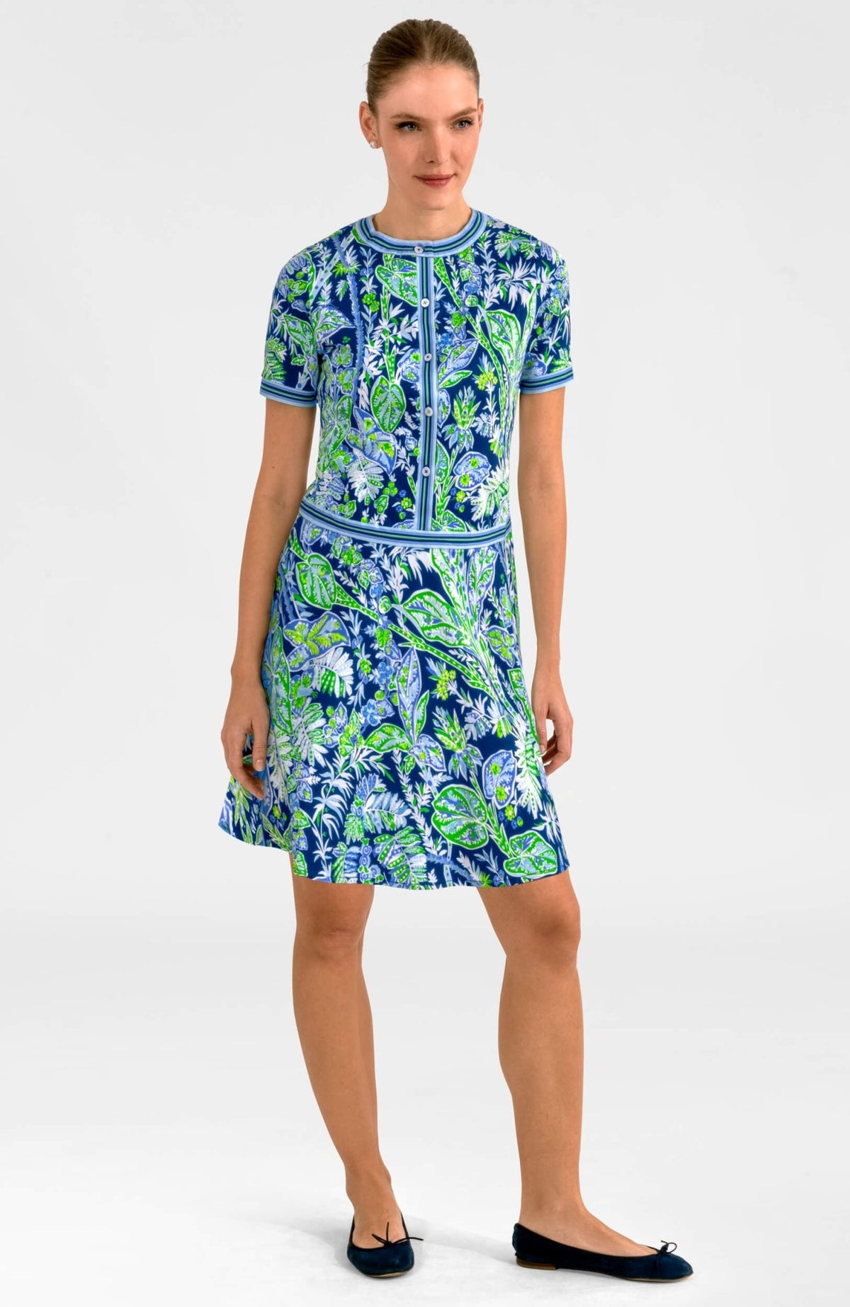 Mademoiselle Dress - Vintage Vines Navy