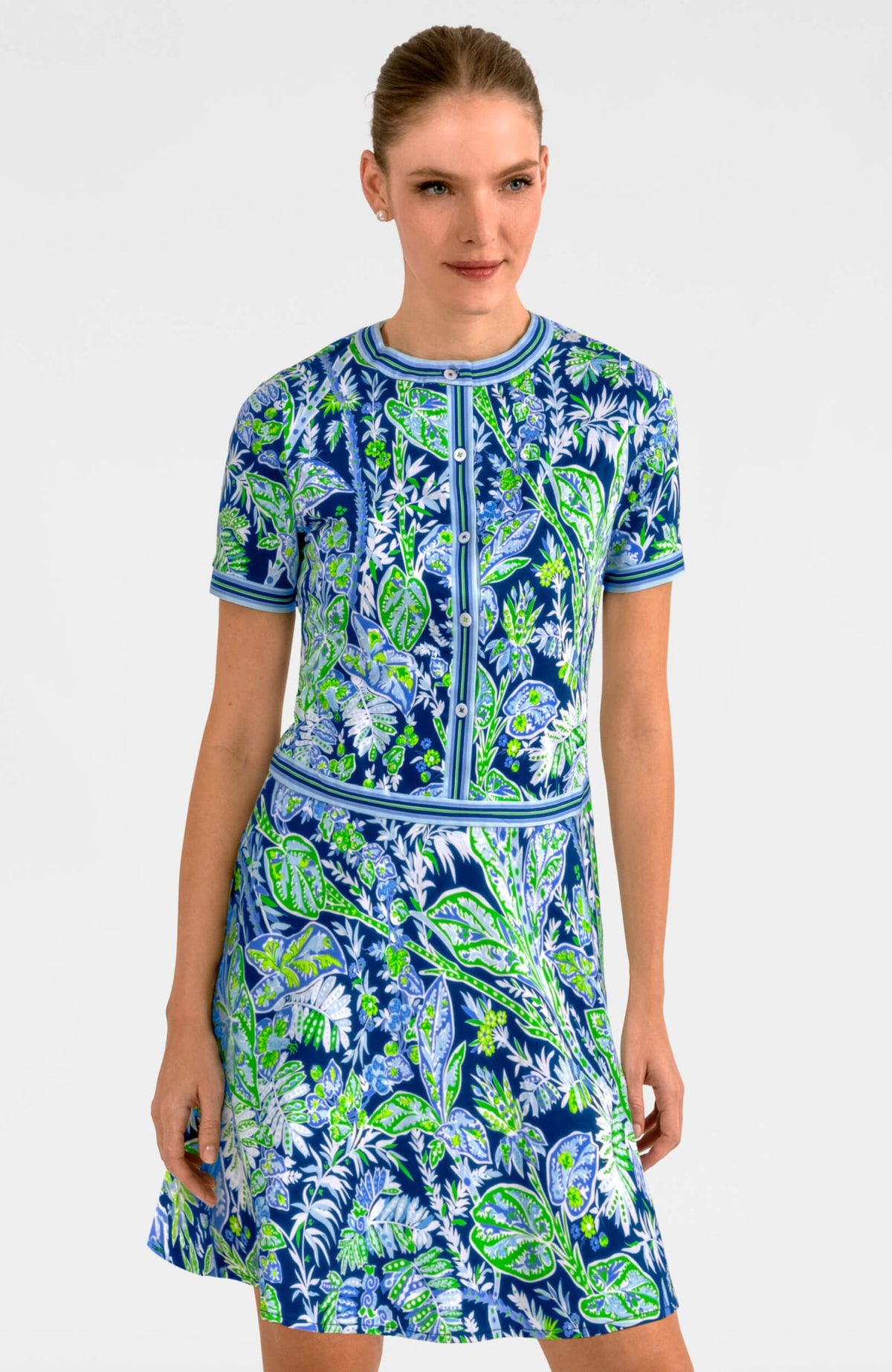 Mademoiselle Dress - Vintage Vines Navy