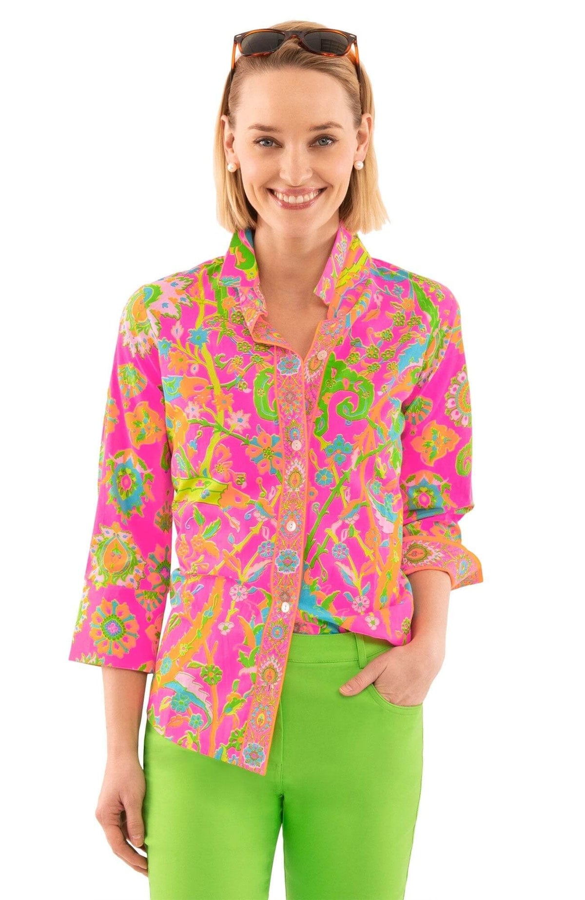 Cotton Boyfriend Shirt - Magic Carpet - Final Sale Pink