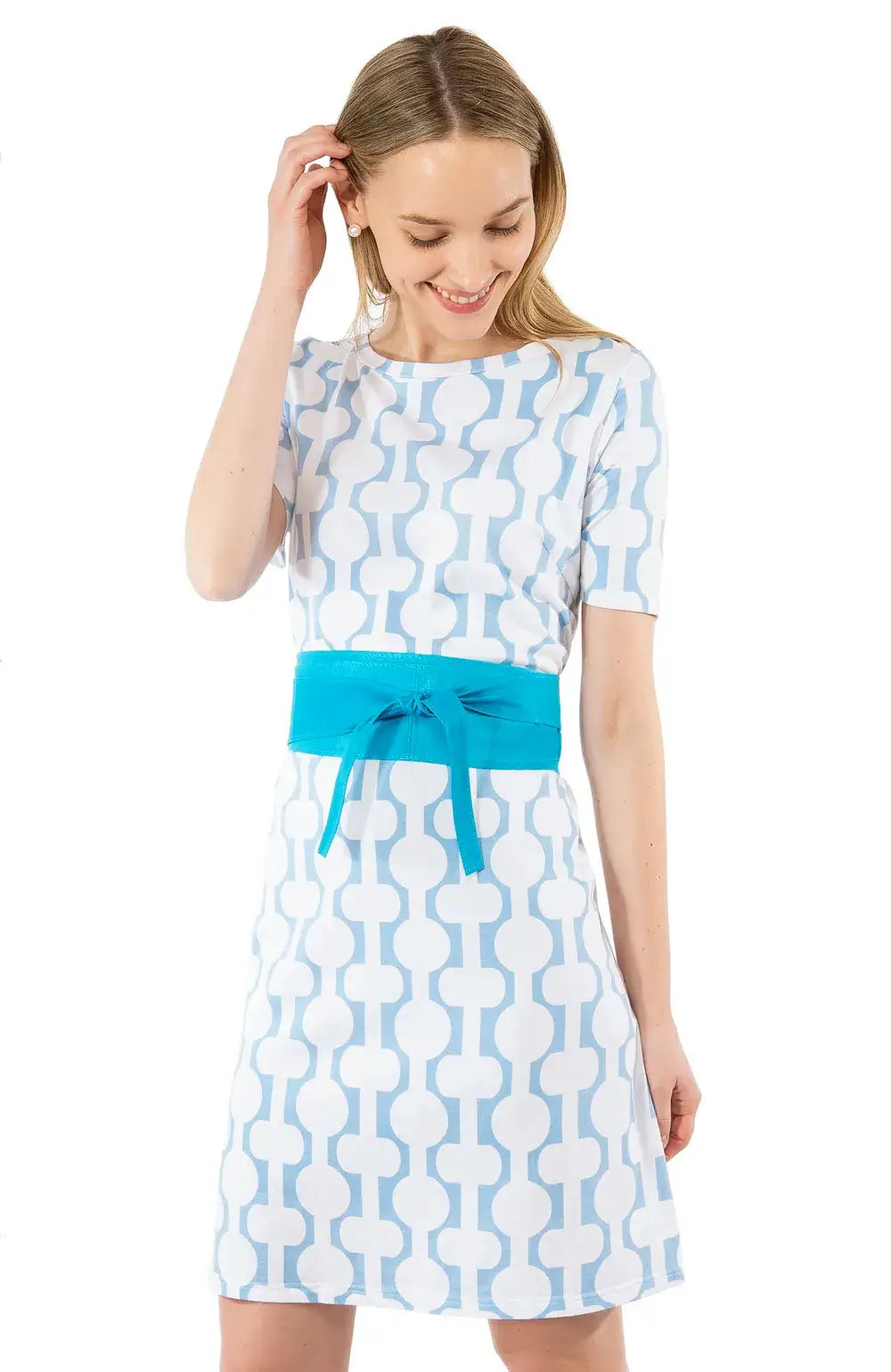Adjustable Obi Leather Wrap Around Belt Turquoise