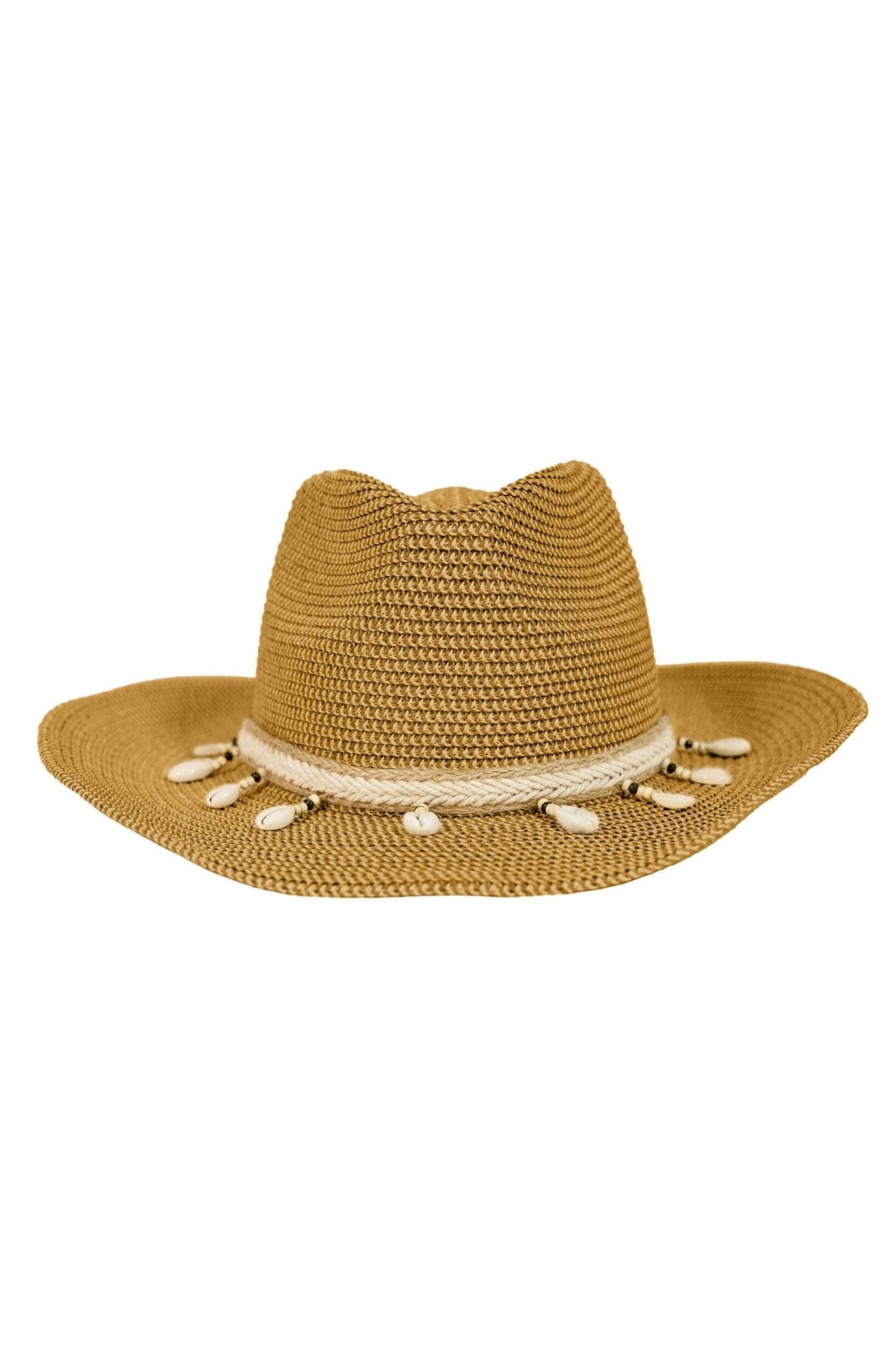 Mermaid Cowboy Hat - Shells Tan One Size