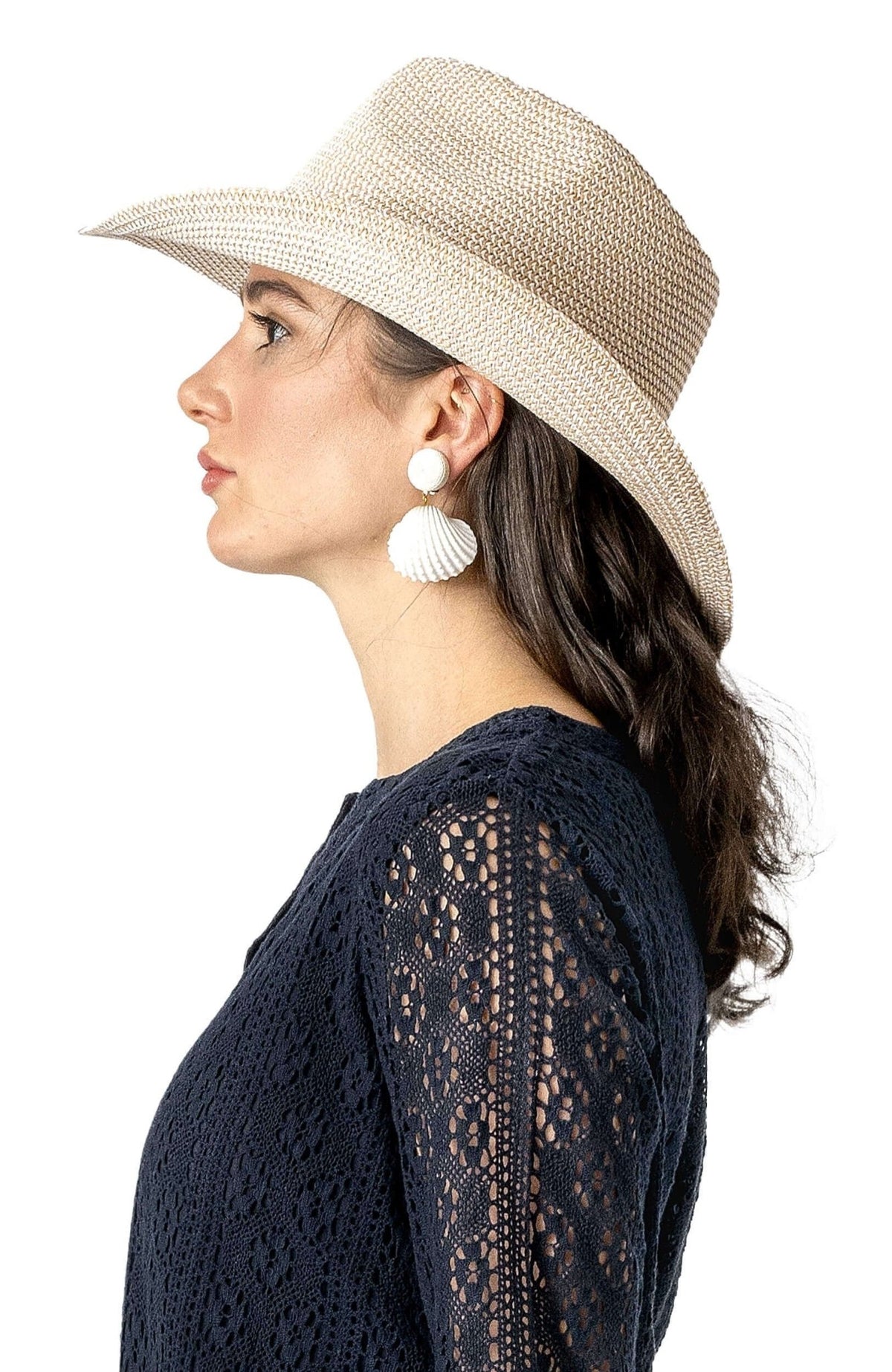 Mermaid Cowboy Hat - Shells Beige One Size