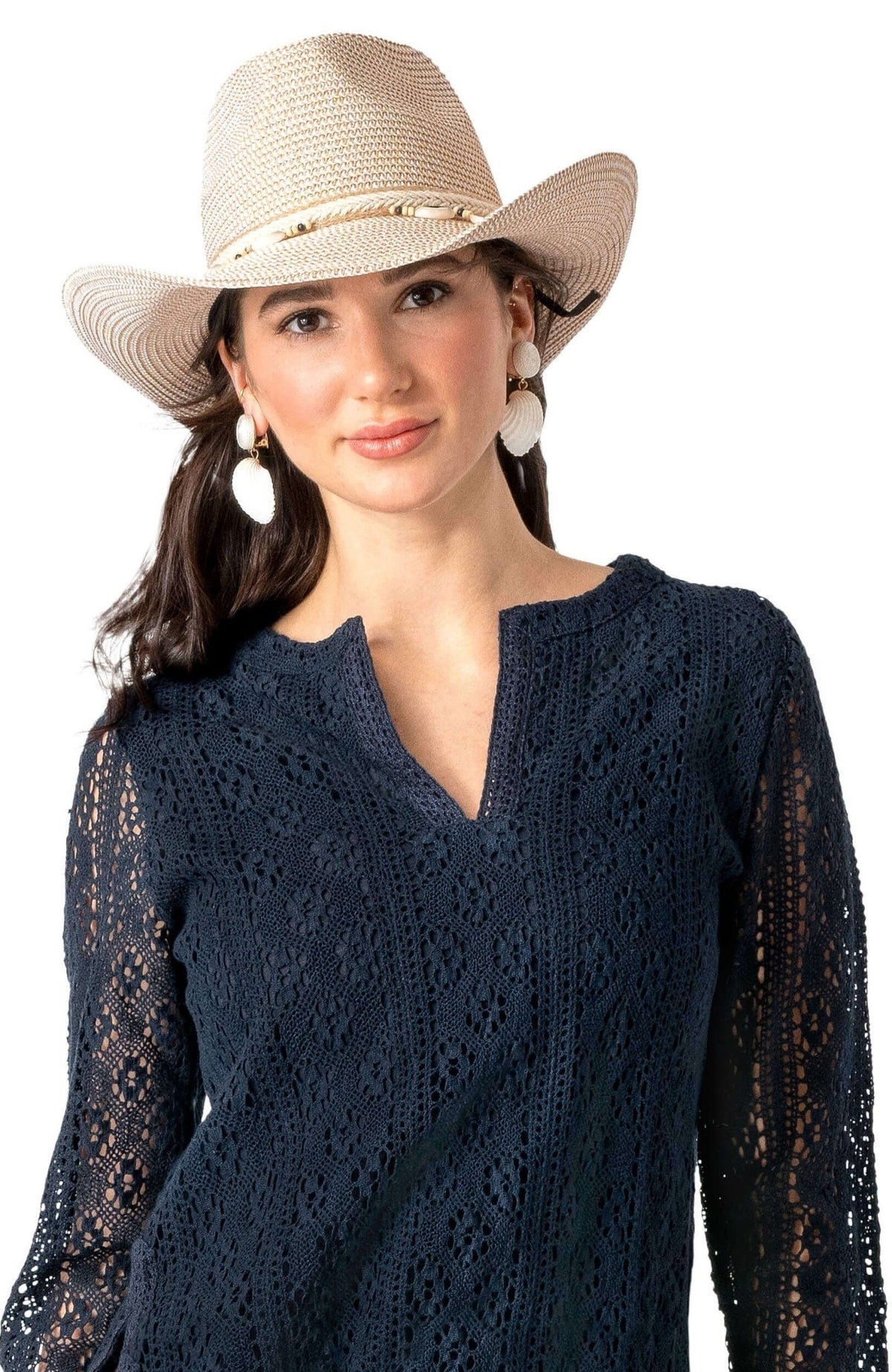 Mermaid Cowboy Hat - Shells Beige One Size
