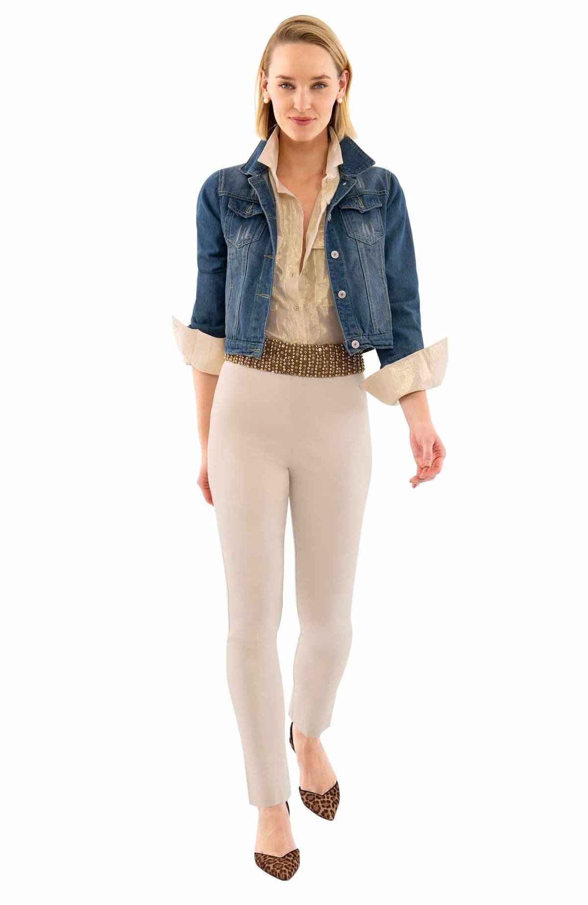 Metallic Flap Blouse - Glinda Lurex Gold