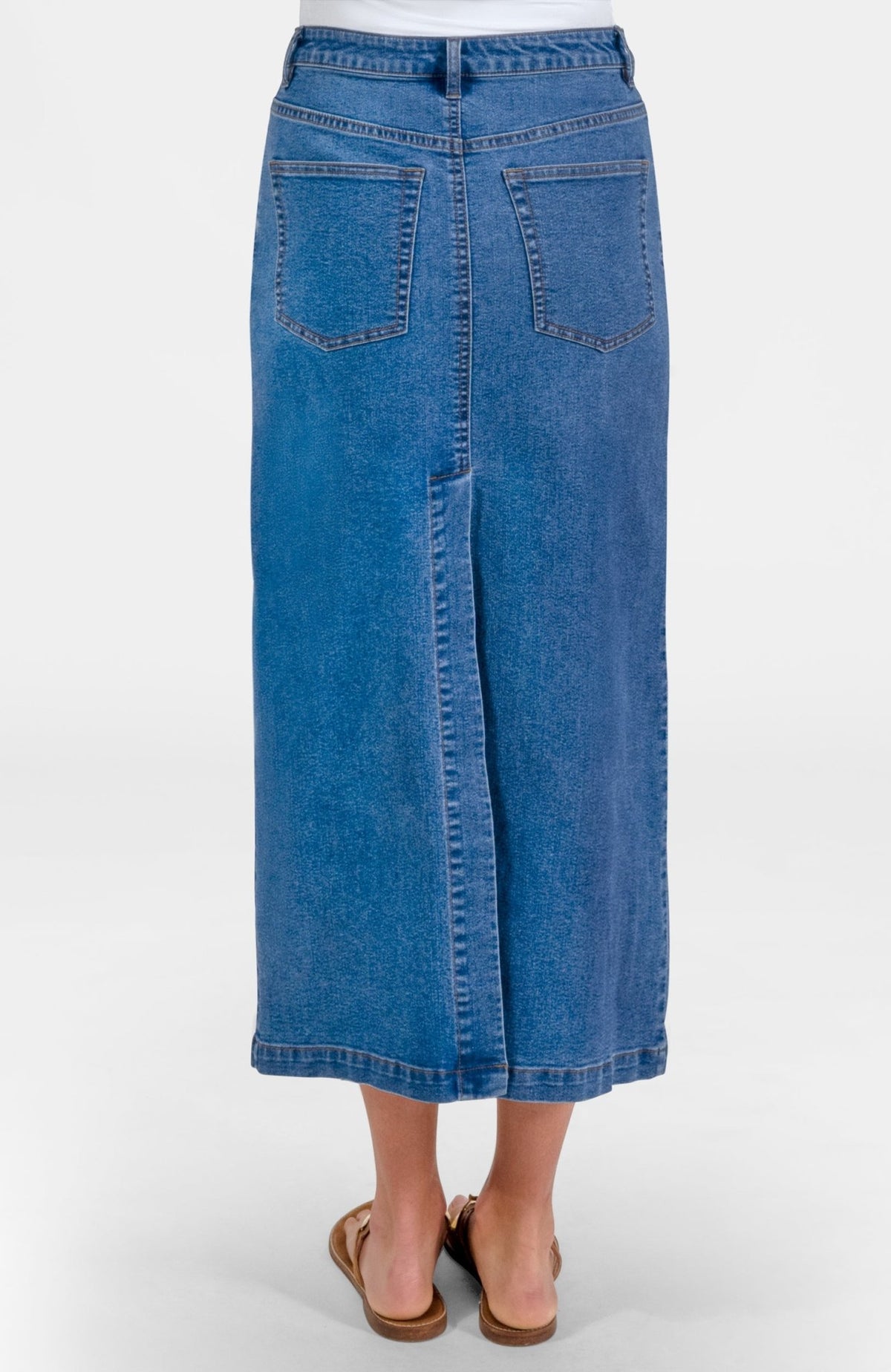 Mighty Cute Denim Skirt - Long Medium Denim