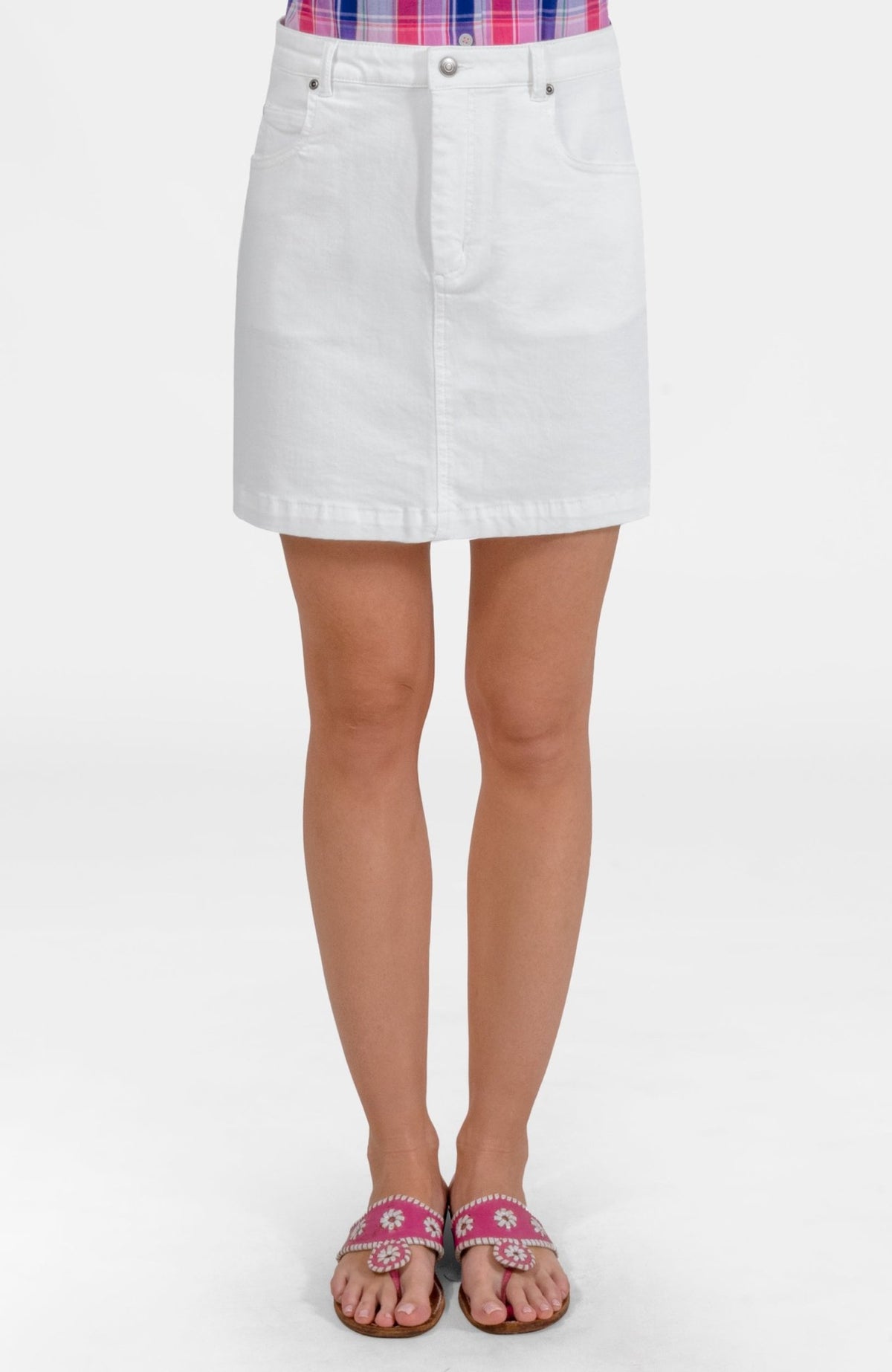 Mighty Cute Denim Skirt - Mini White Denim