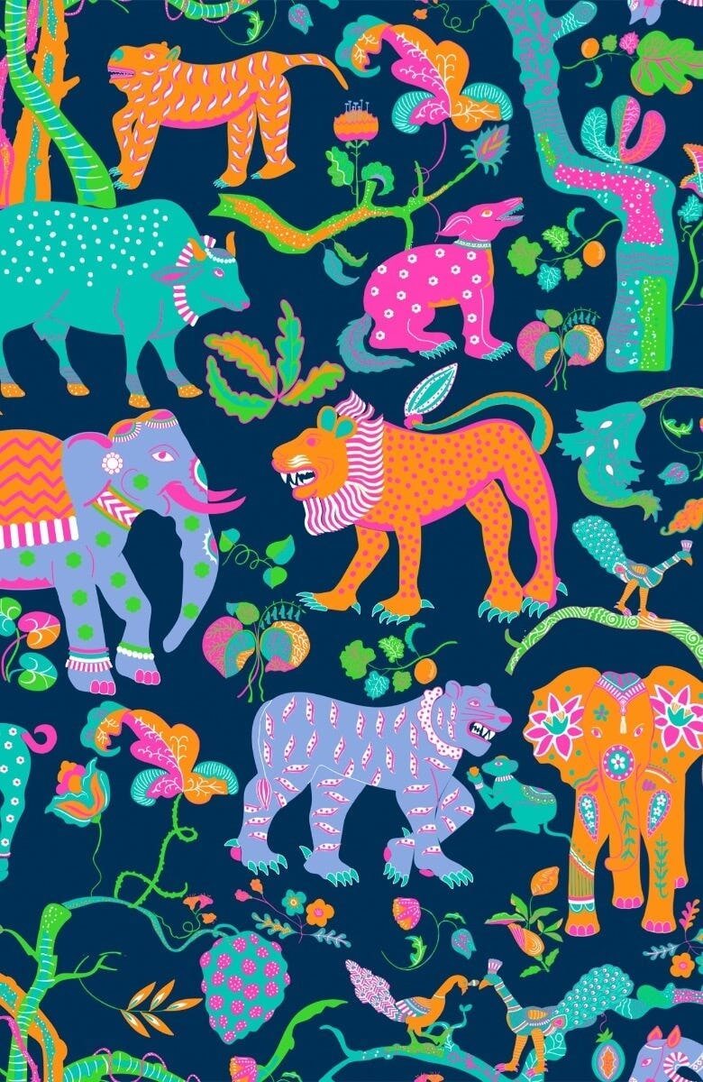 Mommy & Me Adult Tunic - Animal Kingdom - Final Sale Navy Multi