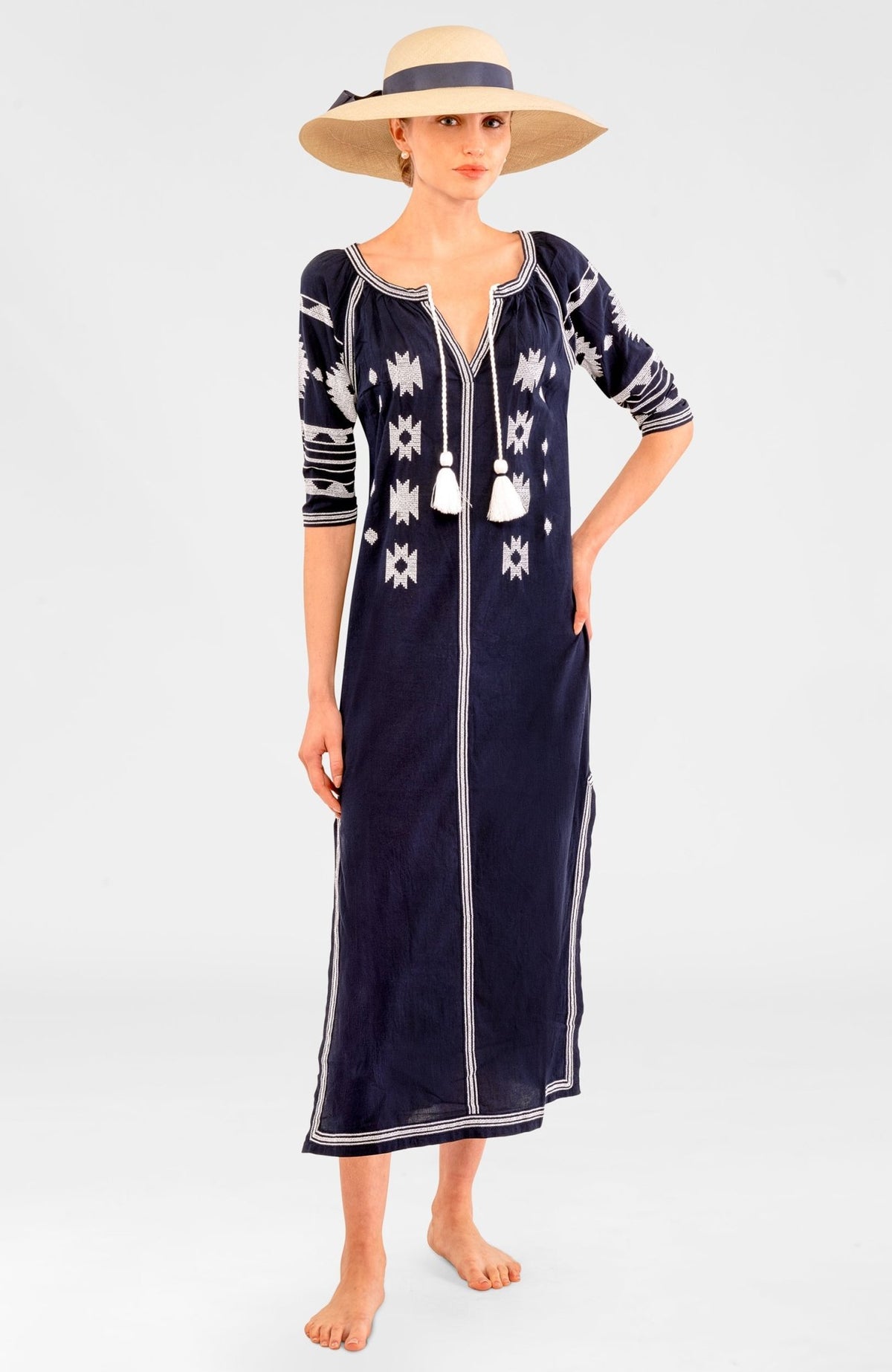 Montezuma Maxi Dress - Final Sale Navy White
