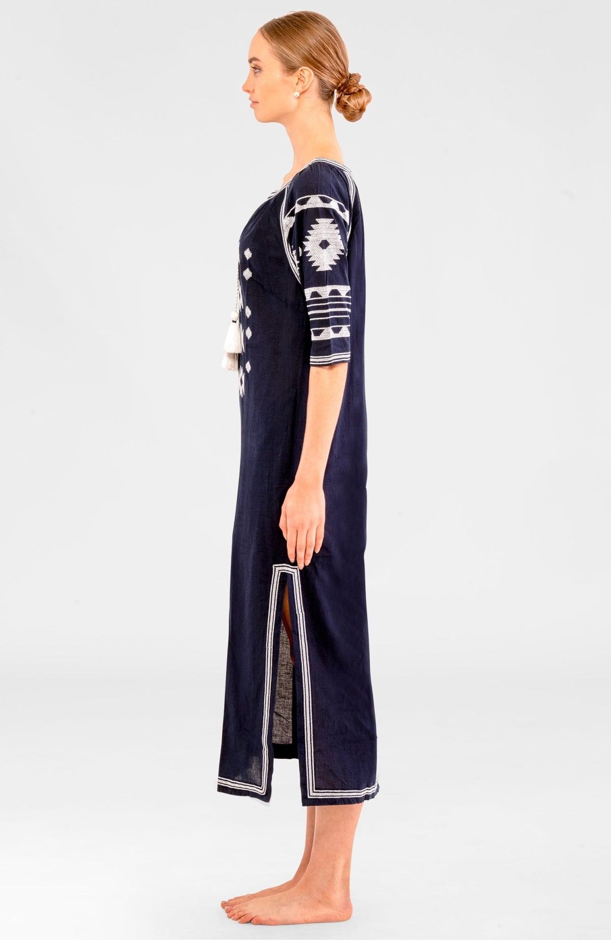 Montezuma Maxi Dress - Final Sale Navy White