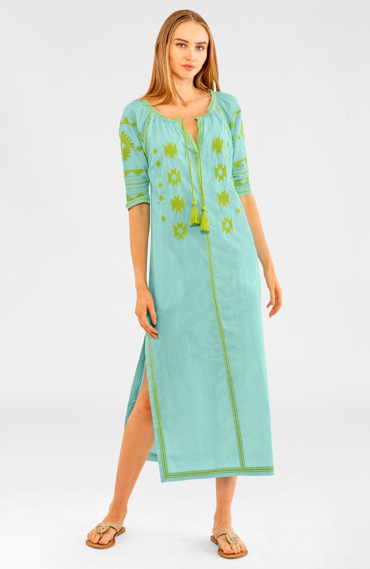 Montezuma Maxi Dress - Final Sale Turquoise Lime