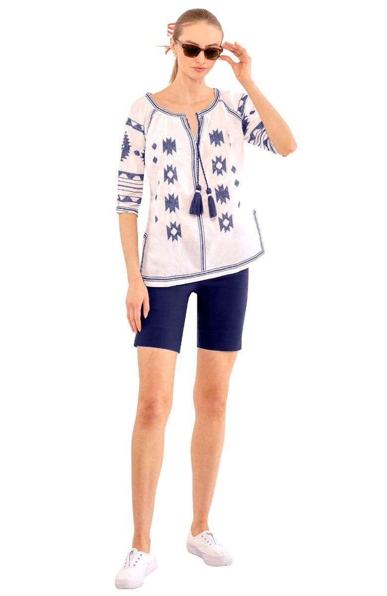 Montezuma Tunic White Navy