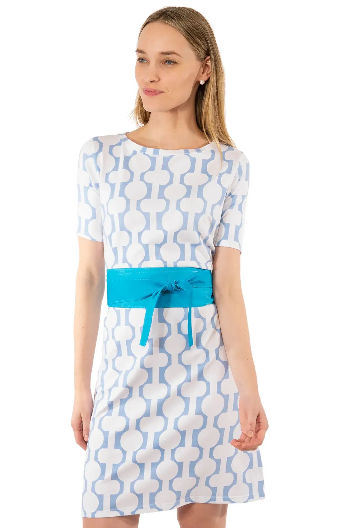 Adjustable Obi Leather Wrap Around Belt Turquoise
