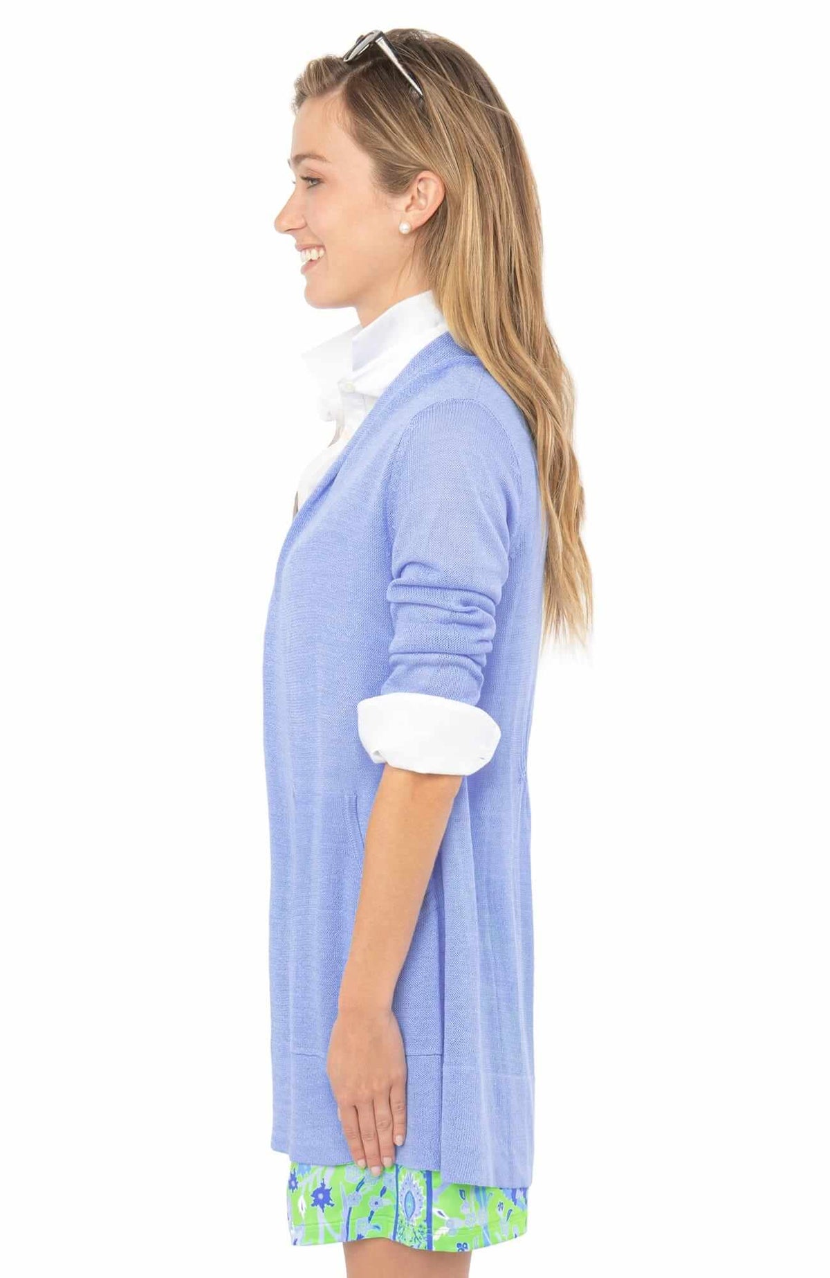 Open Cardigan Sweater Periwinkle