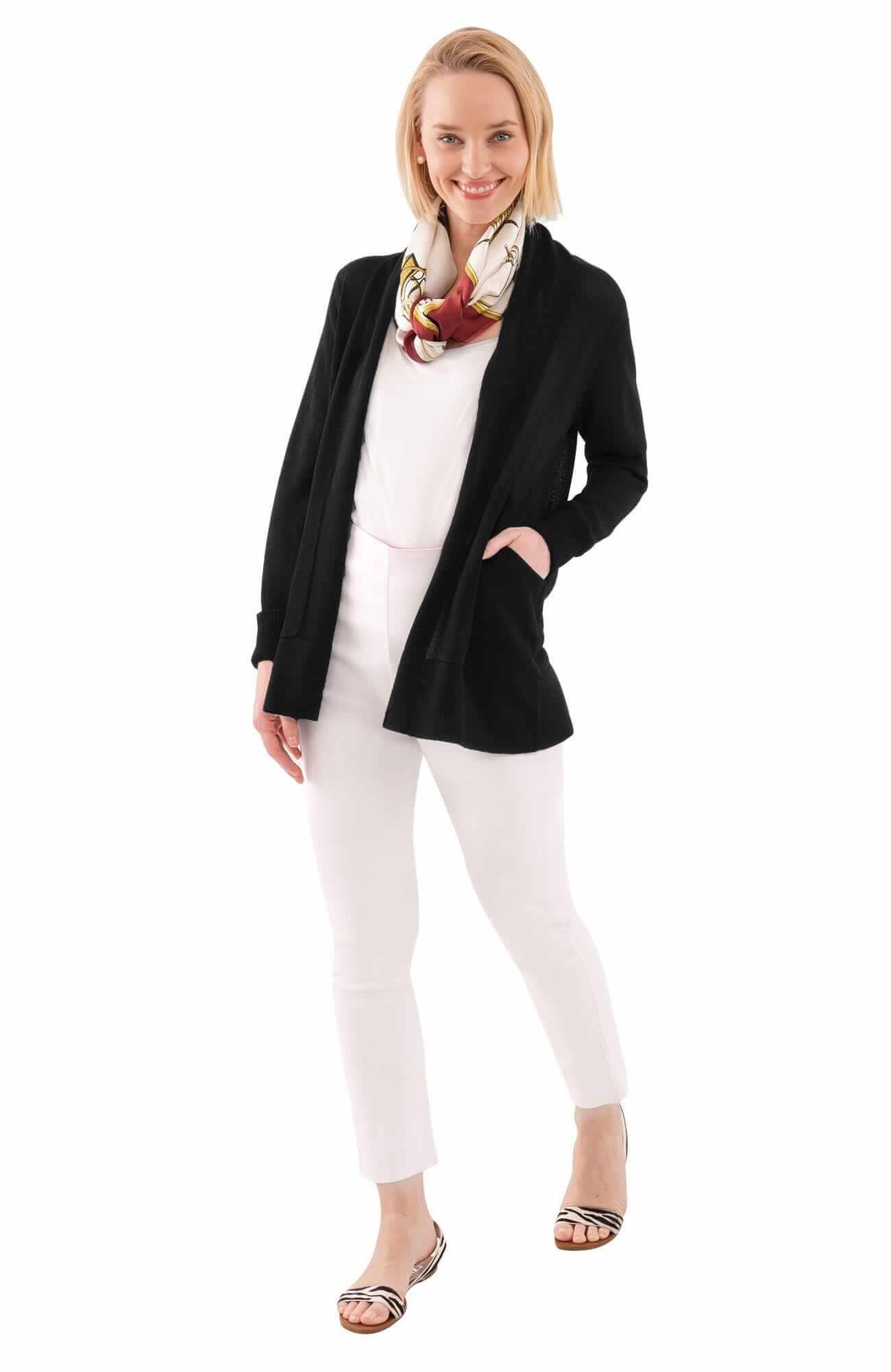 Open Cardigan Sweater - Final Sale Black