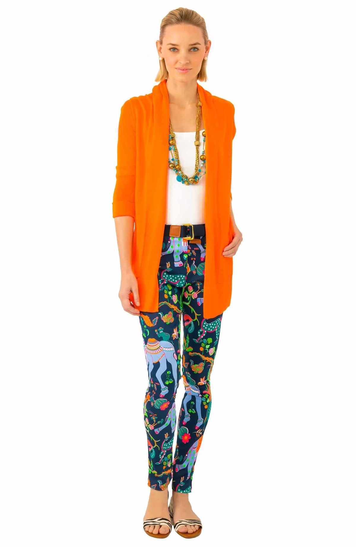 Open Cardigan Sweater - Final Sale Orange