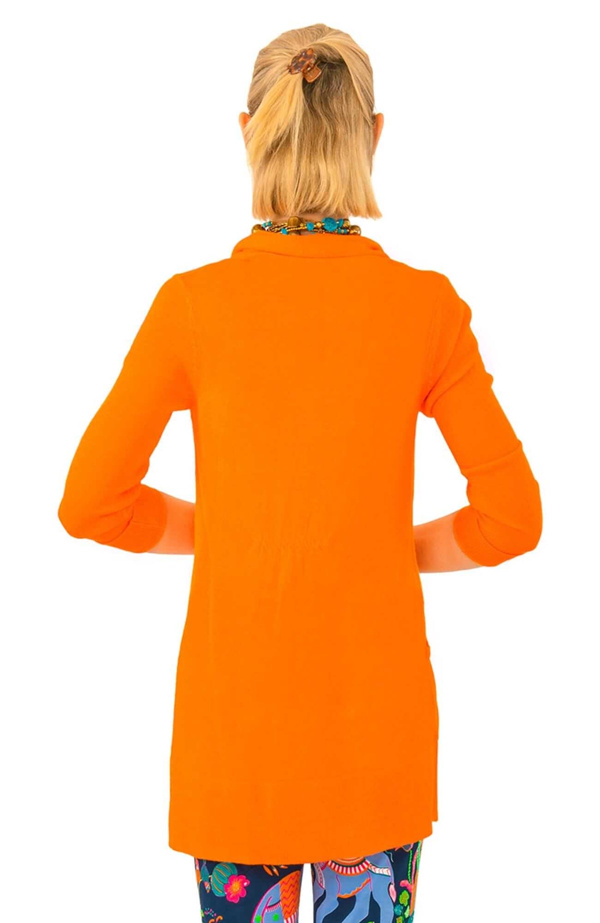 Open Cardigan Sweater - Final Sale Orange