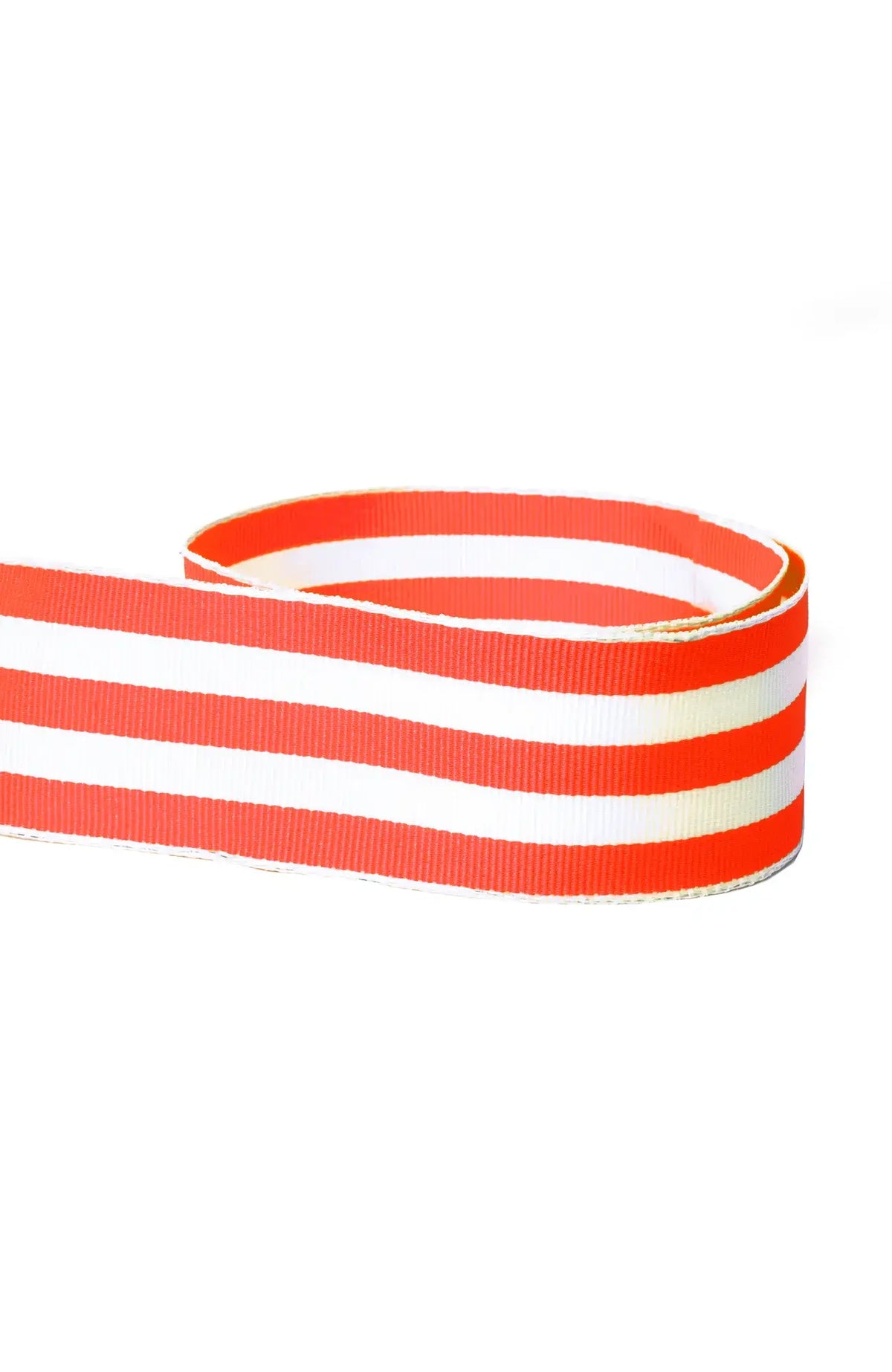 Grosgrain Ribbon Two Yards- Stripe Orange White