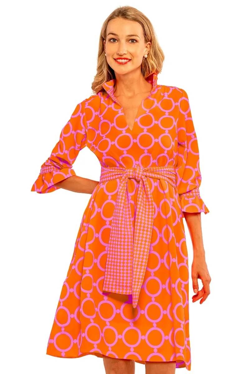 Outta Sight Tunic Dress - Dip & Dot Pink Orange