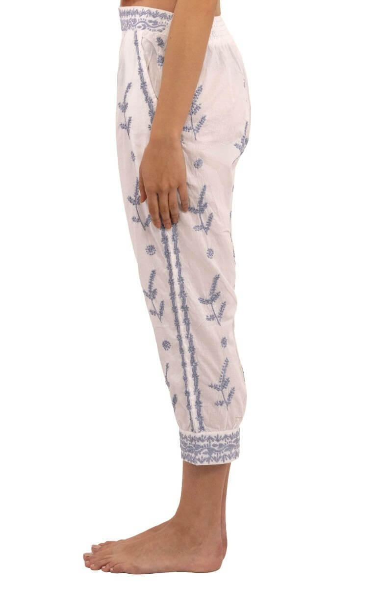 Dynasty Embroidered Pant - Final Sale Periwinkle