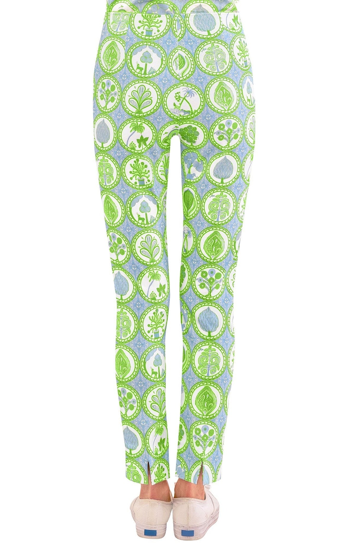 Pull On Pants - Circle of Love - Classic Peri Kelly White