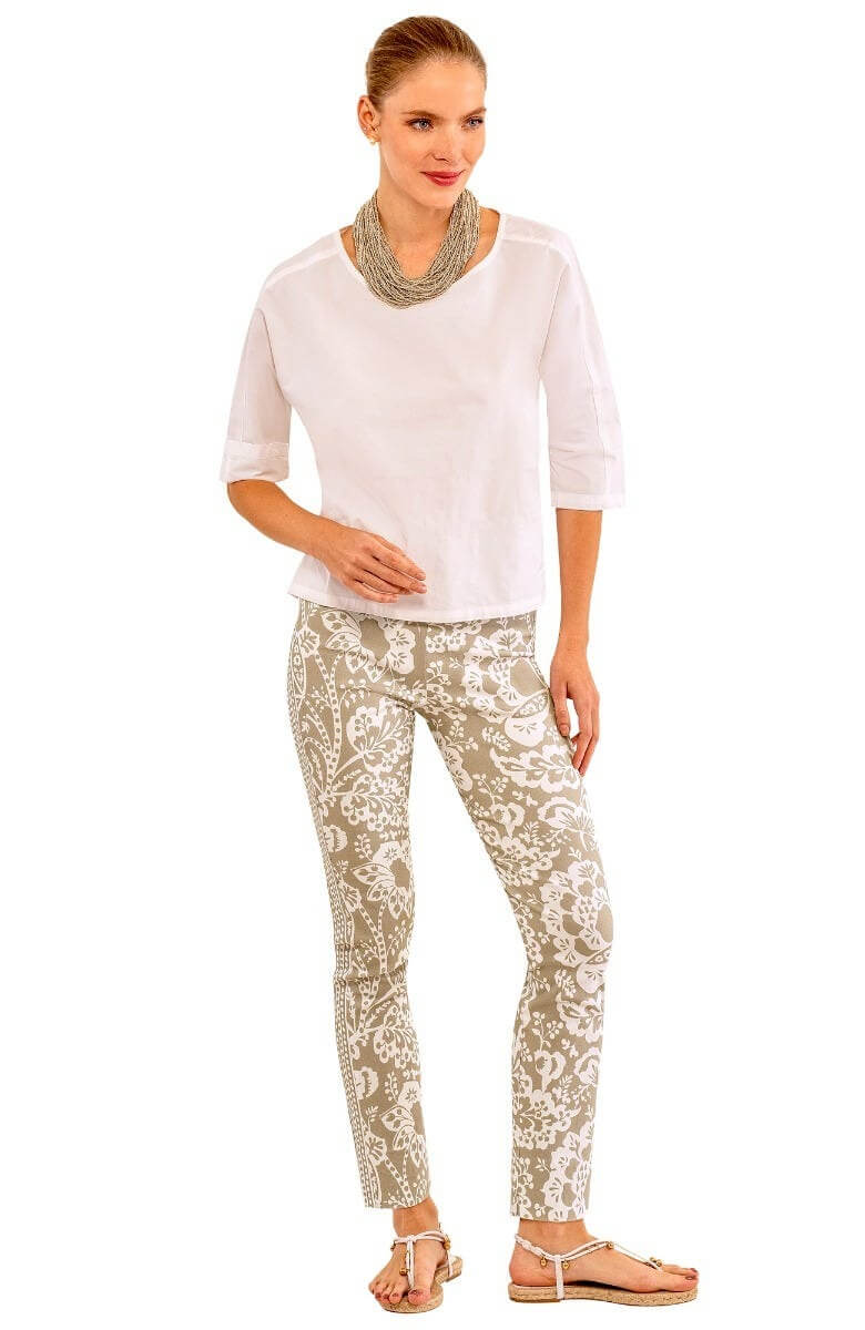 GripeLess Pull On Pant - Flora Khaki