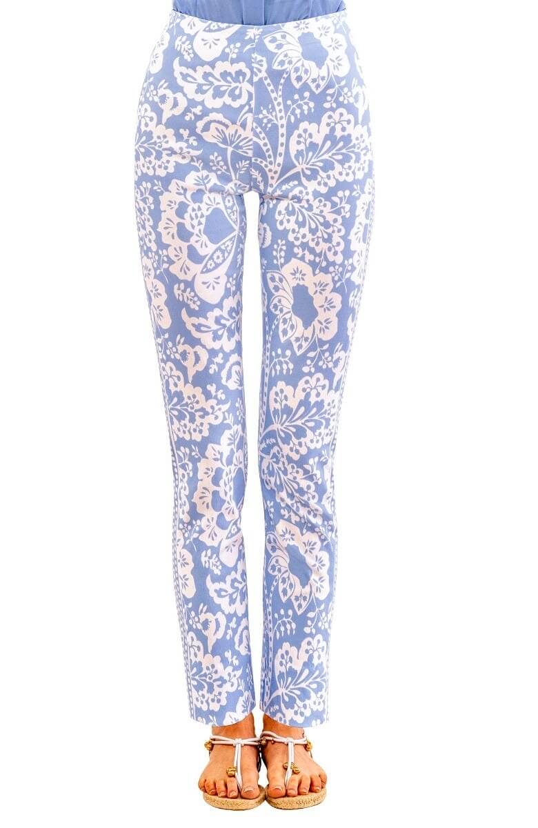 GripeLess Pull On Pant - Flora Periwinkle