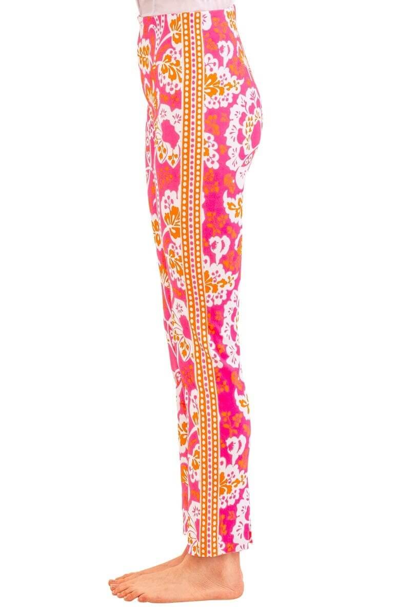 Gripeless Pull On Pants - Flora Pink Orange