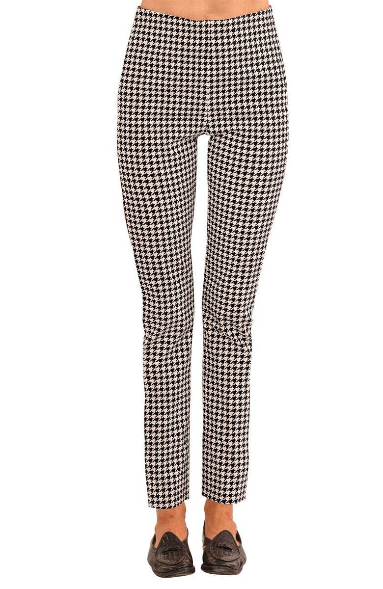 Gripeless Pull On Pants - Houndstooth Black
