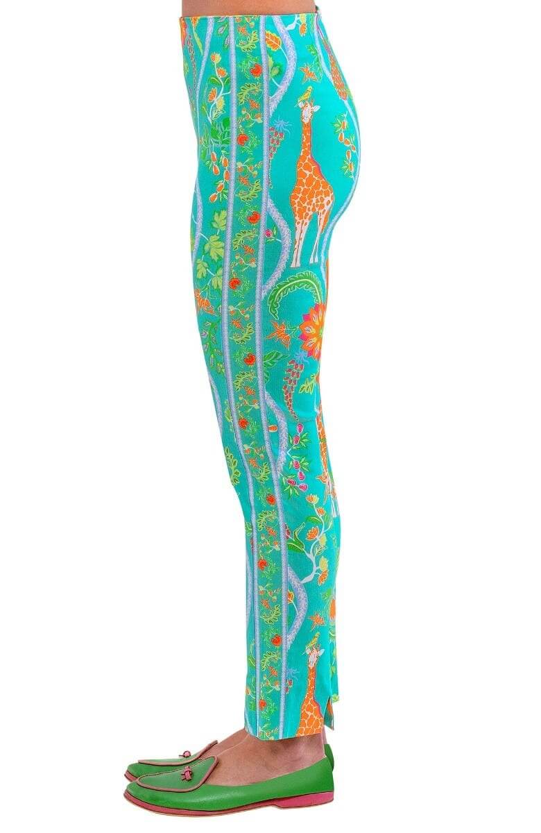Gripeless Pull On Pants - Jungle Symphony Turq Orange