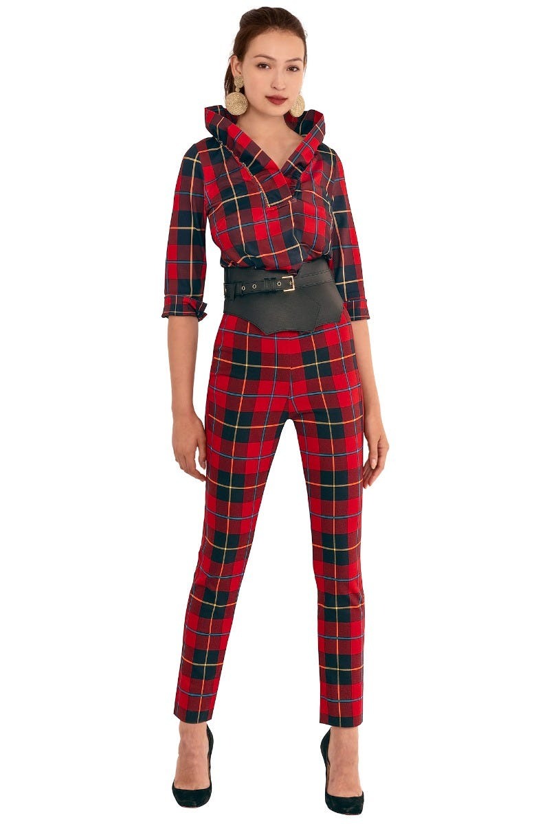 GripeLess Pull On Pant - Plaidly Cooper Redmulti Plaid