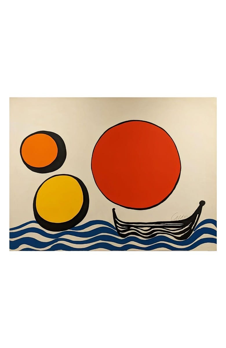 Alexander Calder (American, 1898 - 1976) &quot;Le Bateau Noir&quot; - Boat On Water