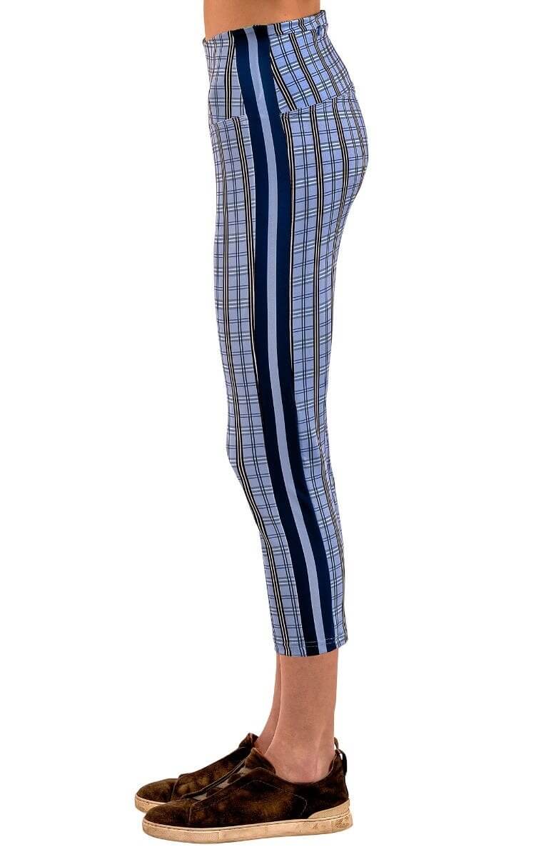 Leggings - Sunshine Plaid Periwinkle