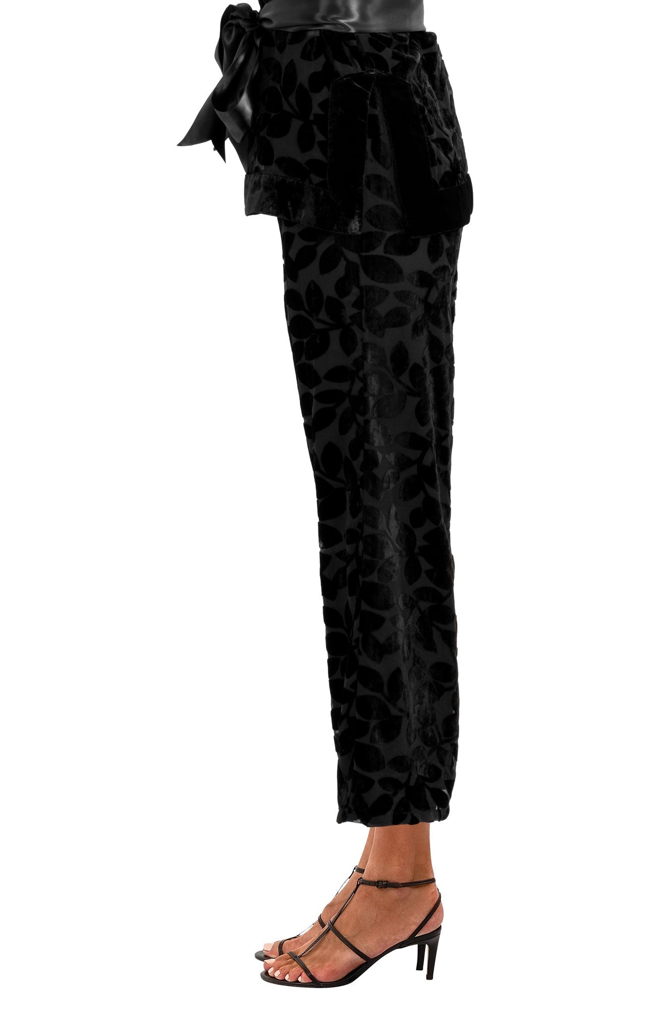 Palazzo Pant - Luxe Leaf Velvet Black