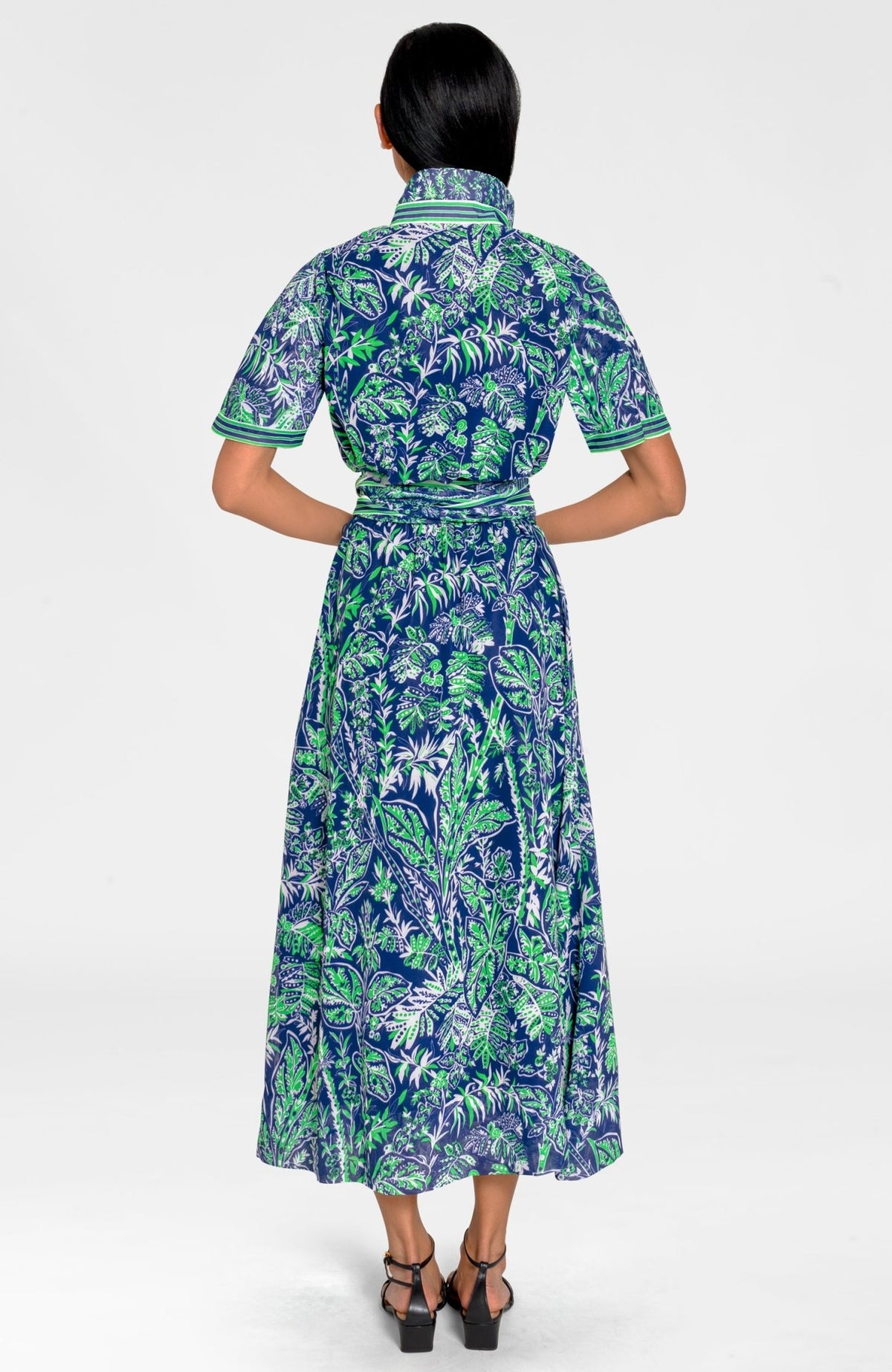 Panache Dress - Vintage Vines Navy Kelly